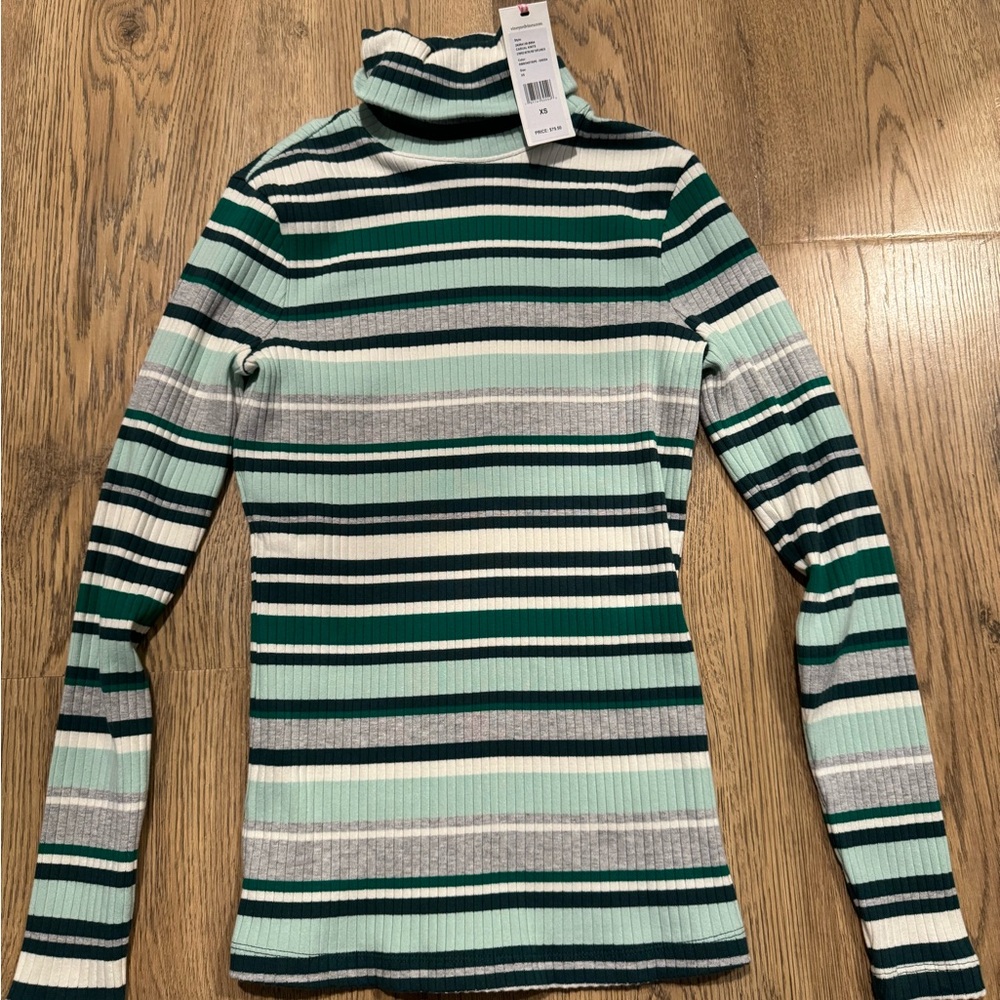 Stripes retro turtleneck shirt xs